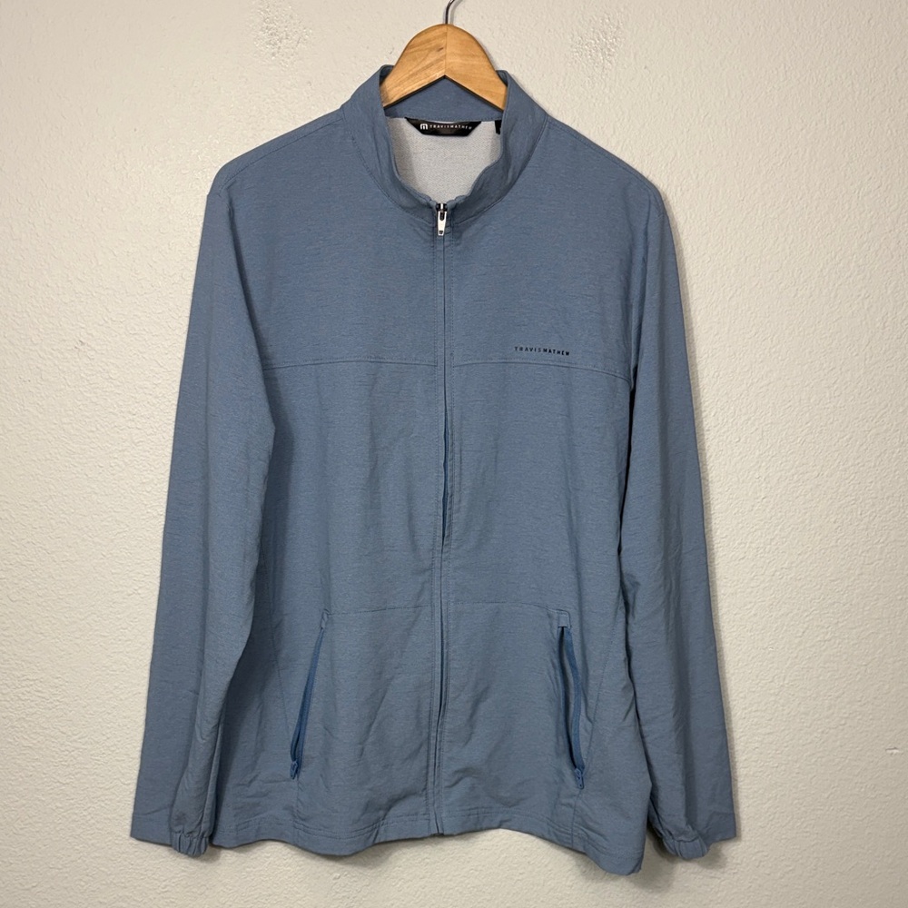 Travis Mathew Heathered Sky Blue Zip-Up Jacket